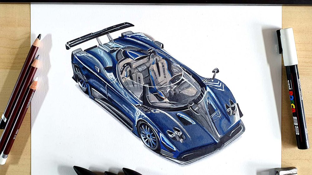 Exactly How I Drew This Pagani Zonda HP Barchetta
